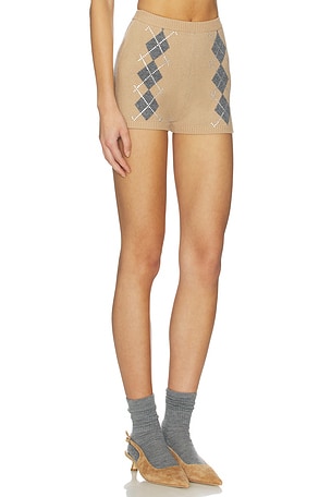 retrofete Filomina Embellished Short in Beige. Size XS. Also