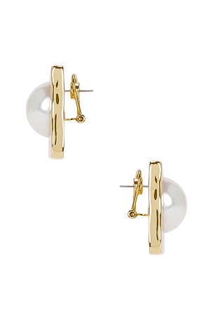 retrofete Nikki Pearl Earring in Metallic Gold