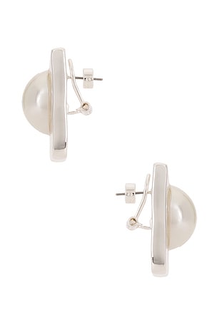 retrofete Nikki Pearl Earring in Metallic Silver