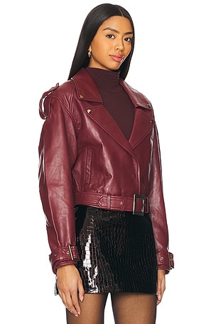 retrofete Einsley Leather Jacket in Burgundy