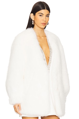retrofete Heiress Faux Fur Jacket in White