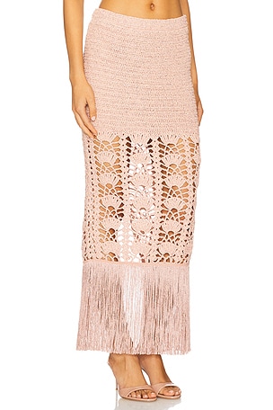 retrofete Naida Crochet Skirt in Peach. Size XS/S. Also
