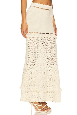 retrofete Magdalena Crochet Skirt in Ivory