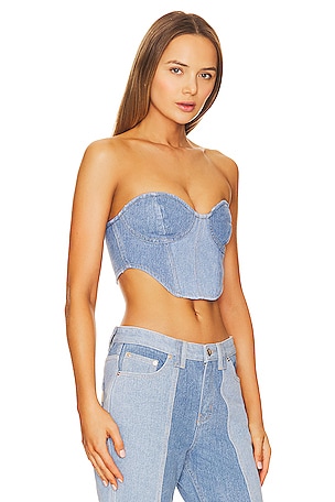 retrofete Enzo Denim Top in Denim-Medium