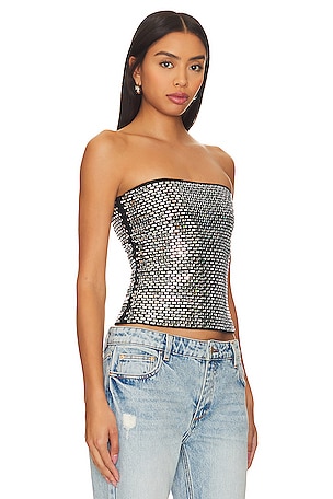 retrofete Valery Top in Metallic Silver