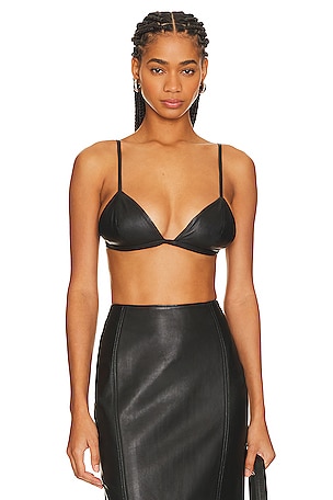 The Leather Bralette in Black