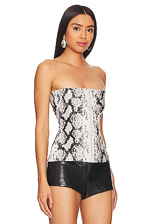 retrofete Leonie Leather Top in Grey