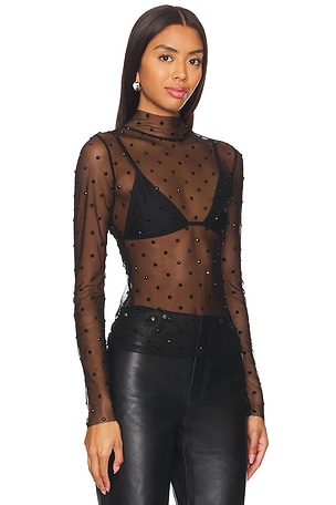 retrofete Lilith Mesh Top in Black