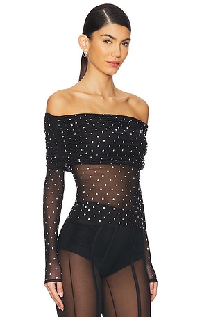 retrofete Oriana Mesh Top in Black