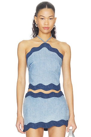 Iselda Denim Top retrofete