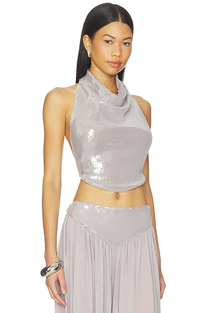 retrofete Pyna Sequin Top in Grey
