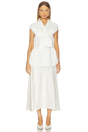 Poplin Silk Combined Gilet Dress Rohe