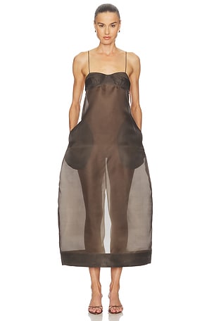 Sheer Bustier Volume Dress Rohe