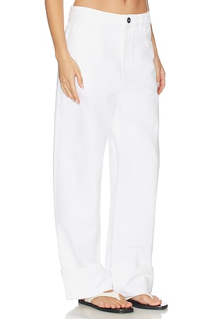 Rohe Baggy Fit Turn-up Denim in White