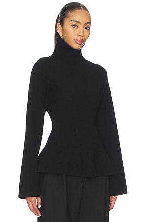 Rohe Sculptural Knitted Top in Black. Size 40. Also