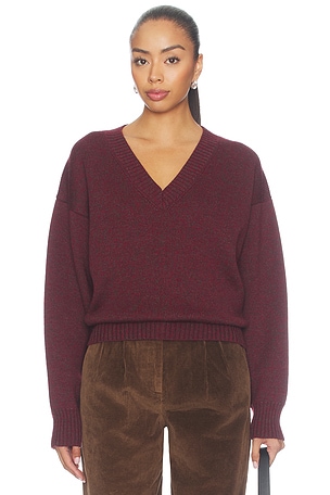 Sculptural Compact V Neck Sweater Rohe