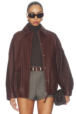 Grain Leather Aviator Jacket Rohe