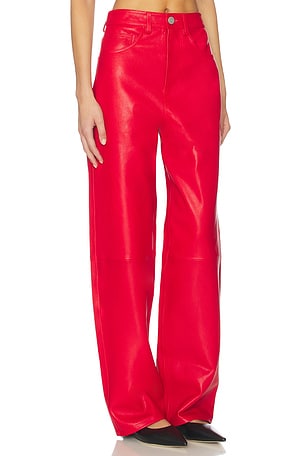 Rohe Baggy Leather Trouser in Red