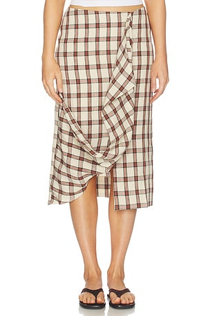 Draped Check Skirt Rohe