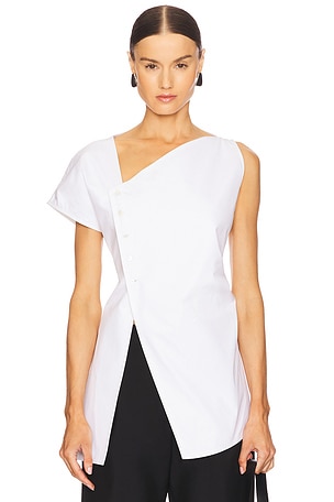 Asymmetrical Poplin Top Rohe