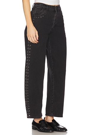 ROLLA'S Gigi Barrel Jeans in Black. Size 32. Also