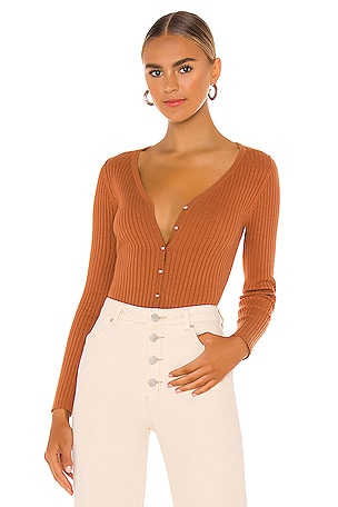 トップス ROLLA'S ribbon cardigan ROLLA'S Classic Rib Cardigan in Cinnamon | REVOLVE