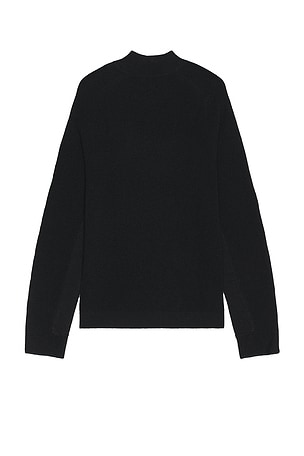 Rhone Walden Waffle Knit 1/4 Zip Sweater in Black