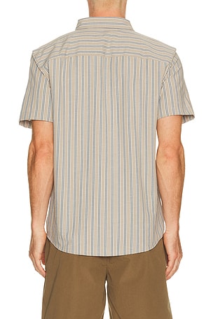 Rhone Brezza Linen Blend Short Sleeve Shirt in Brown. Size M. Also