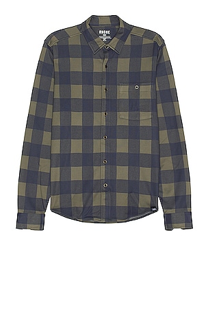 Brixton Bowery Flannel Shirt in heather grey & charcoal | REVOLVE