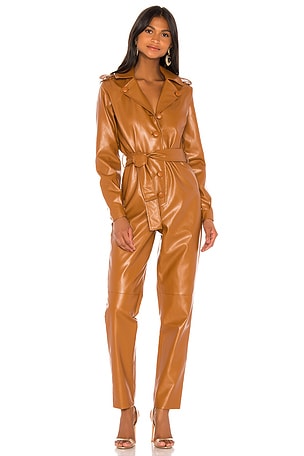 Alie Faux Leather Jumpsuit Ronny Kobo