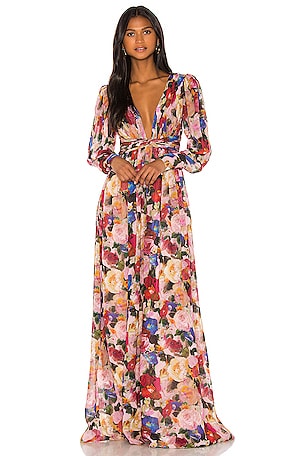 Ronny Kobo Carmella Dress in Mulberry Multi | REVOLVE