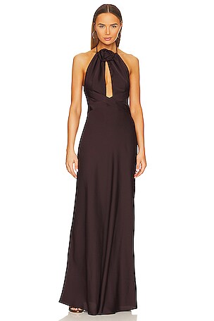 Ronny Kobo Wonder Dress in Mahogany | REVOLVE