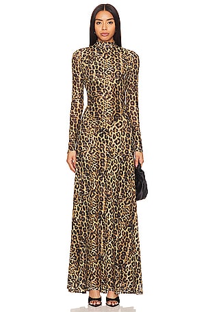Ronny Kobo Maeve Dress in Leopard Print