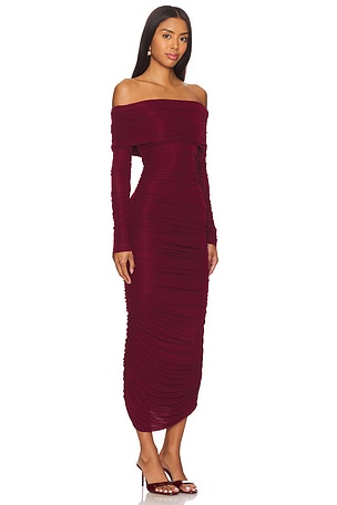 Ronny Kobo Varonica Dress in Burgundy