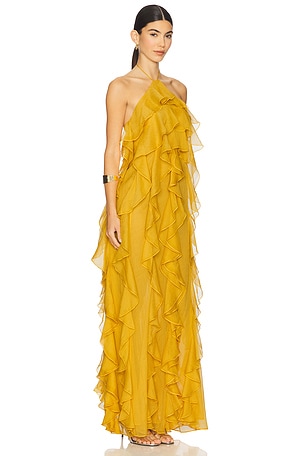 Ronny Kobo Liora Dress in Mustard