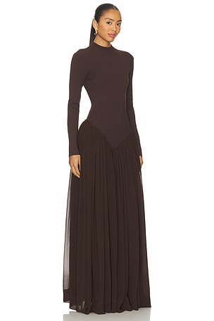 Ronny Kobo Speck Knit Dress in Brown