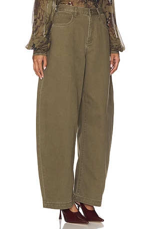 Ronny Kobo Ninon Wide Leg in Green. Size XS. Also