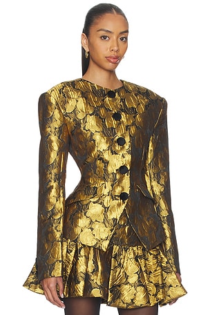 Ronny Kobo Wanda Blazer in Metallic Gold. Size S. Also