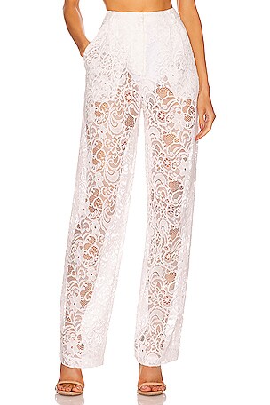 ANINE BING Ari Trouser in Cream REVOLVE