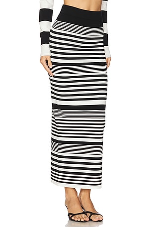 Ronny Kobo Tamika Knit Skirt in Black,White
