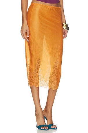 Ronny Kobo Julian Skirt in Tangerine