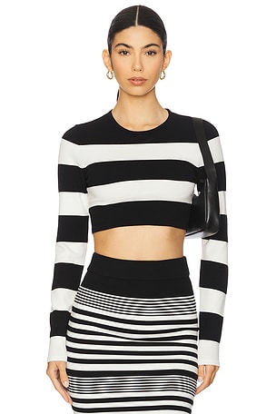 Ronny Kobo Kelani Knit Top in Black,White
