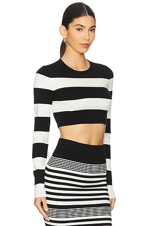 Ronny Kobo Kelani Knit Top in Black,White