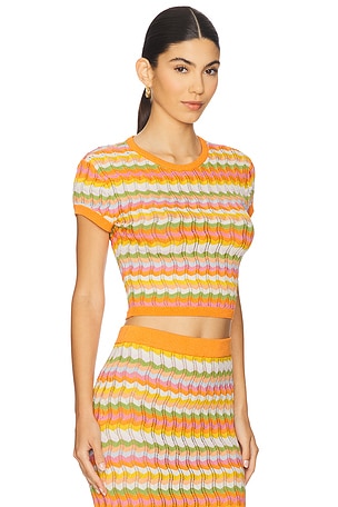 Ronny Kobo Quartz Knit Top in Orange