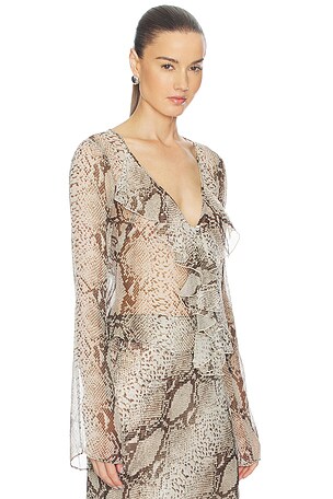 Ronny Kobo Klaire Top in Brown