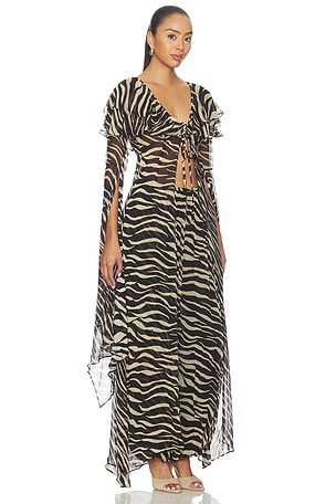 Ronny Kobo Kyle Maxi Top in Black & White