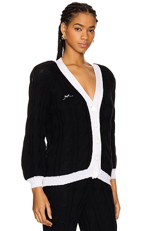 Rowen Rose Knit Cardigan in Black