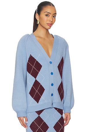 Rowen Rose Knit Cardigan in Baby Blue. Size XL. Also