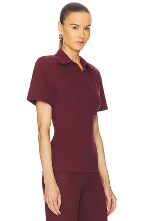 Rowen Rose Polo Top in Wine