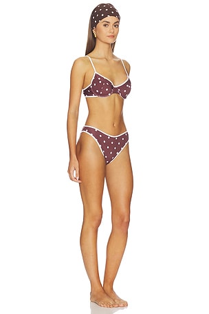 Rowen Rose Bikini Printed Lycra in Brown